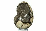 Septarian Dragon Egg Geode - Sparkly Black Crystals #308837-2